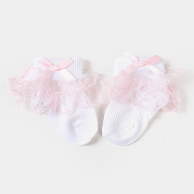 Baby Fancy Lace Frill Pink | 06-12M