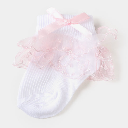 Baby Fancy Lace Frill Pink | 06-12M