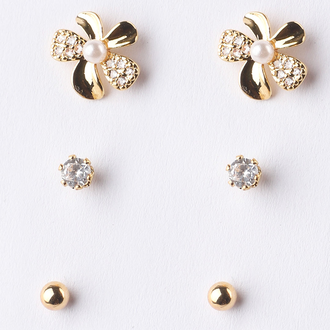 Fancy 3 Pair Stud Earring For Girls