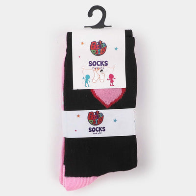 Girls Socks Pack of 2 Hearts-Bl.Pink