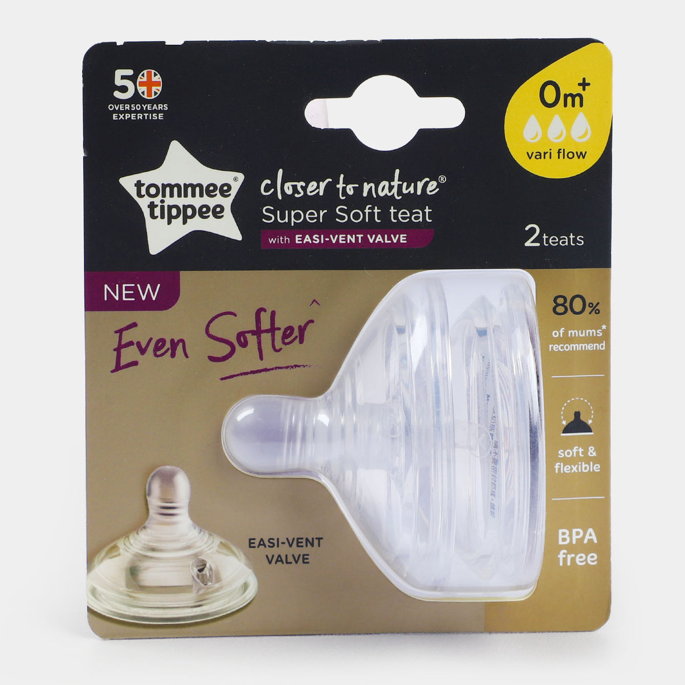 Tommee Tippee Soft Teat Fast Flow 0M+ - 422120