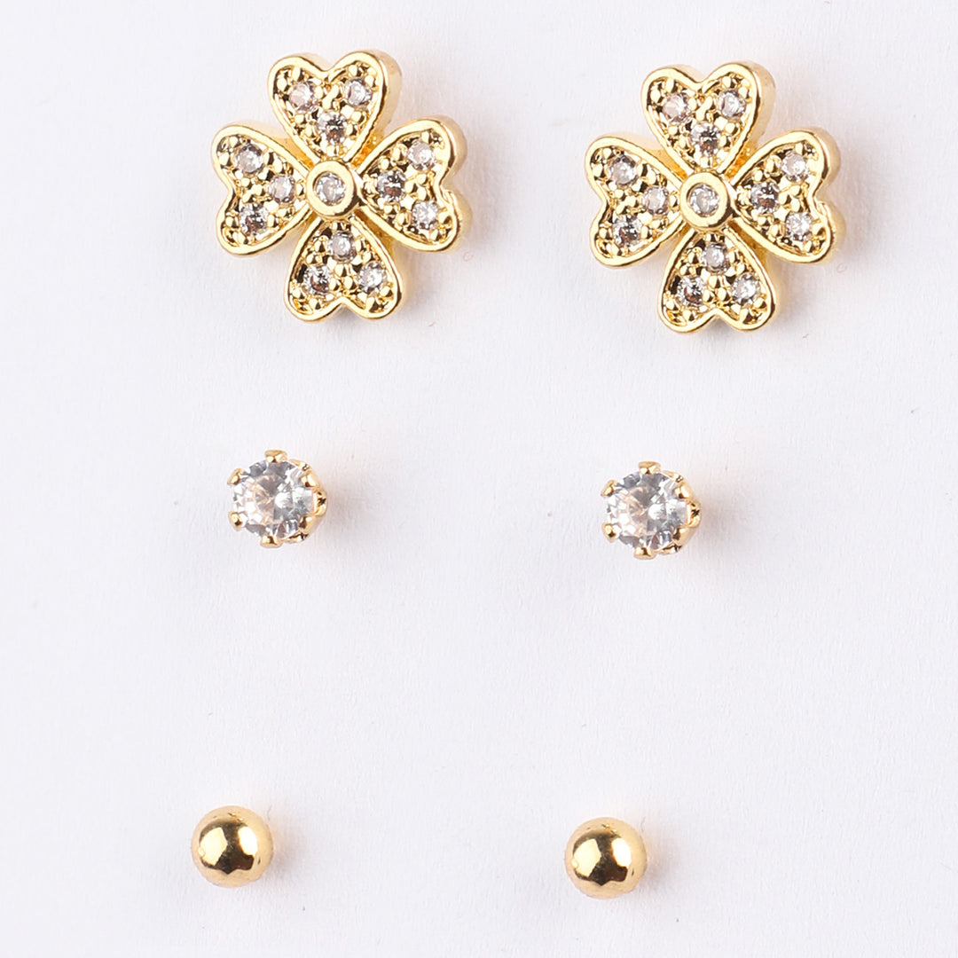 Fancy 3 Pair Stud Earring For Girls