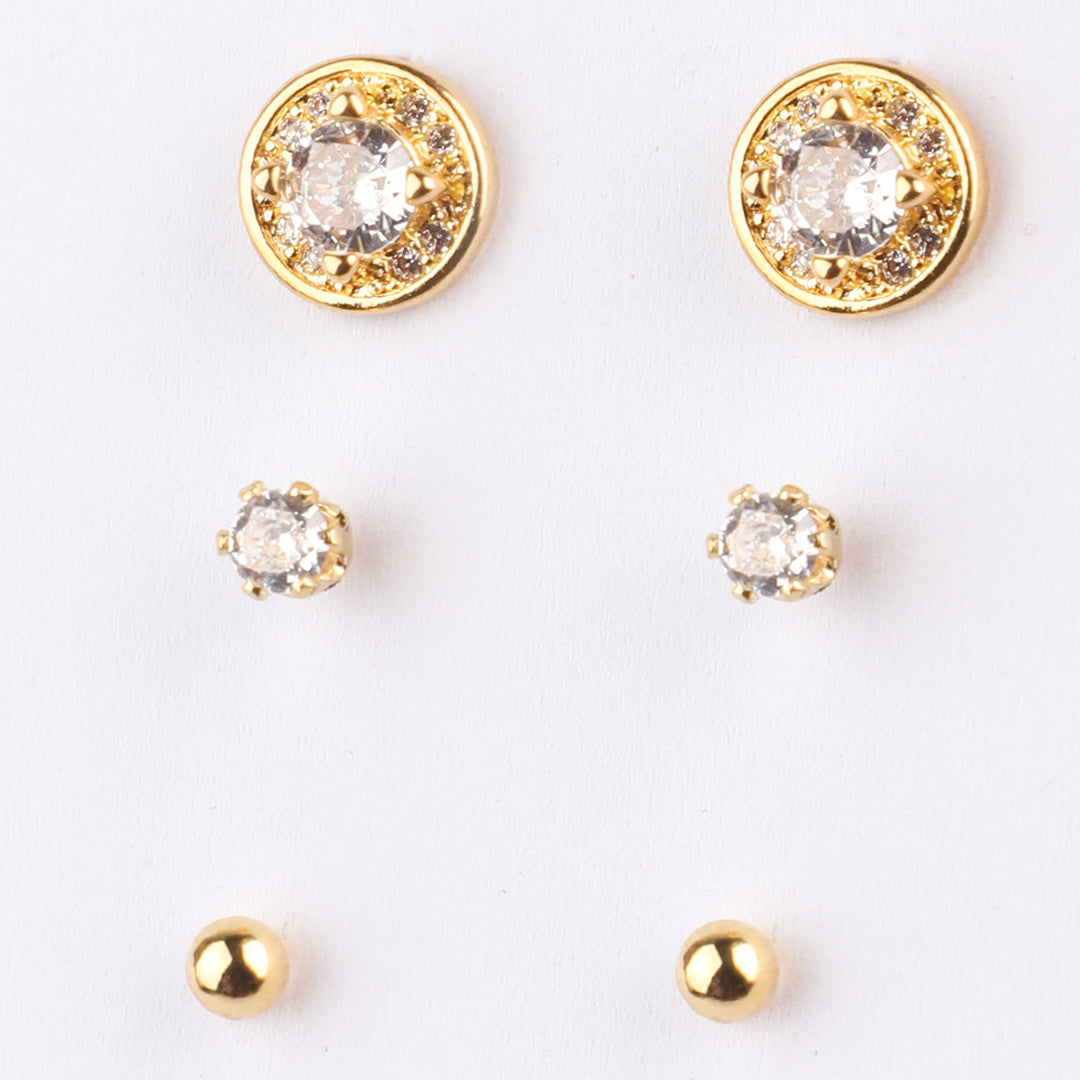 Fancy 3 Pair Stud Earring For Girls