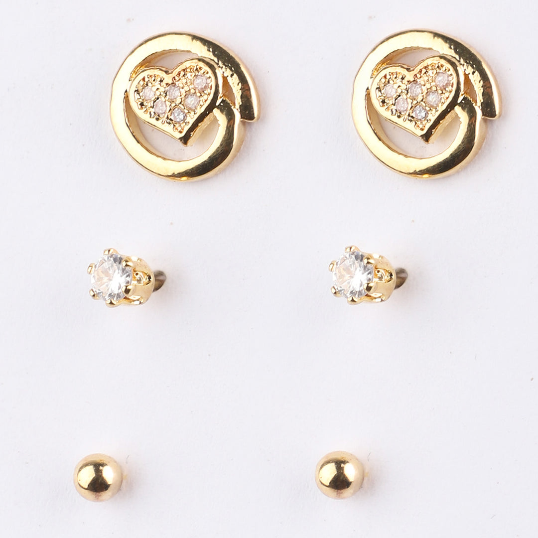 Fancy 3 Pair Stud Earring For Girls