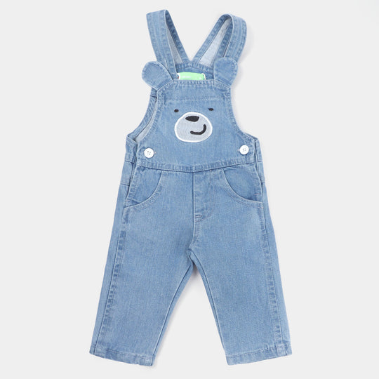 Infant Boys Denim dungaree Overall Bear-LIGHT BLUE