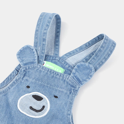 Infant Boys Denim dungaree Overall Bear-LIGHT BLUE