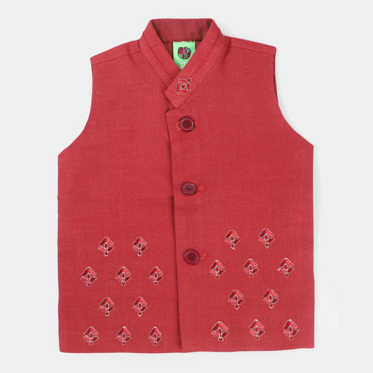 Infant Boys Cotton 3 Piece Suit FW 2023-02-Red