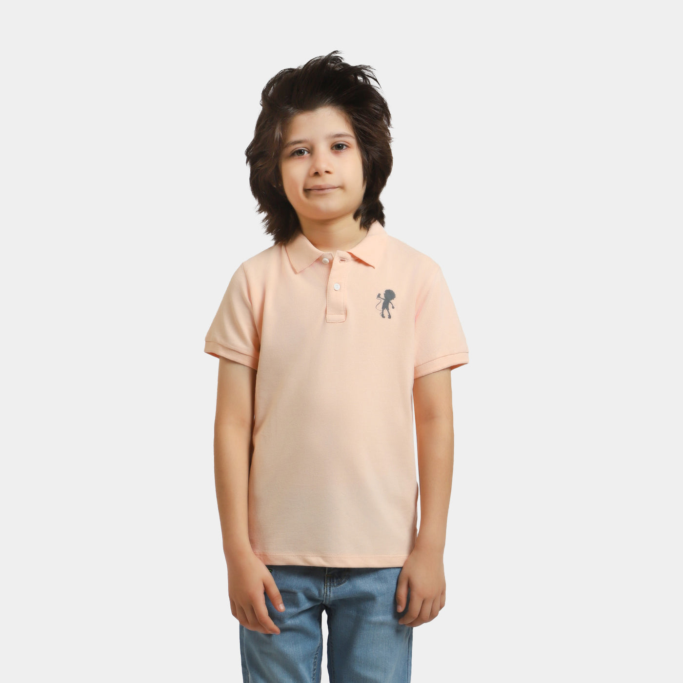Boys Cotton Polo Basic T-Shirt - Scallop