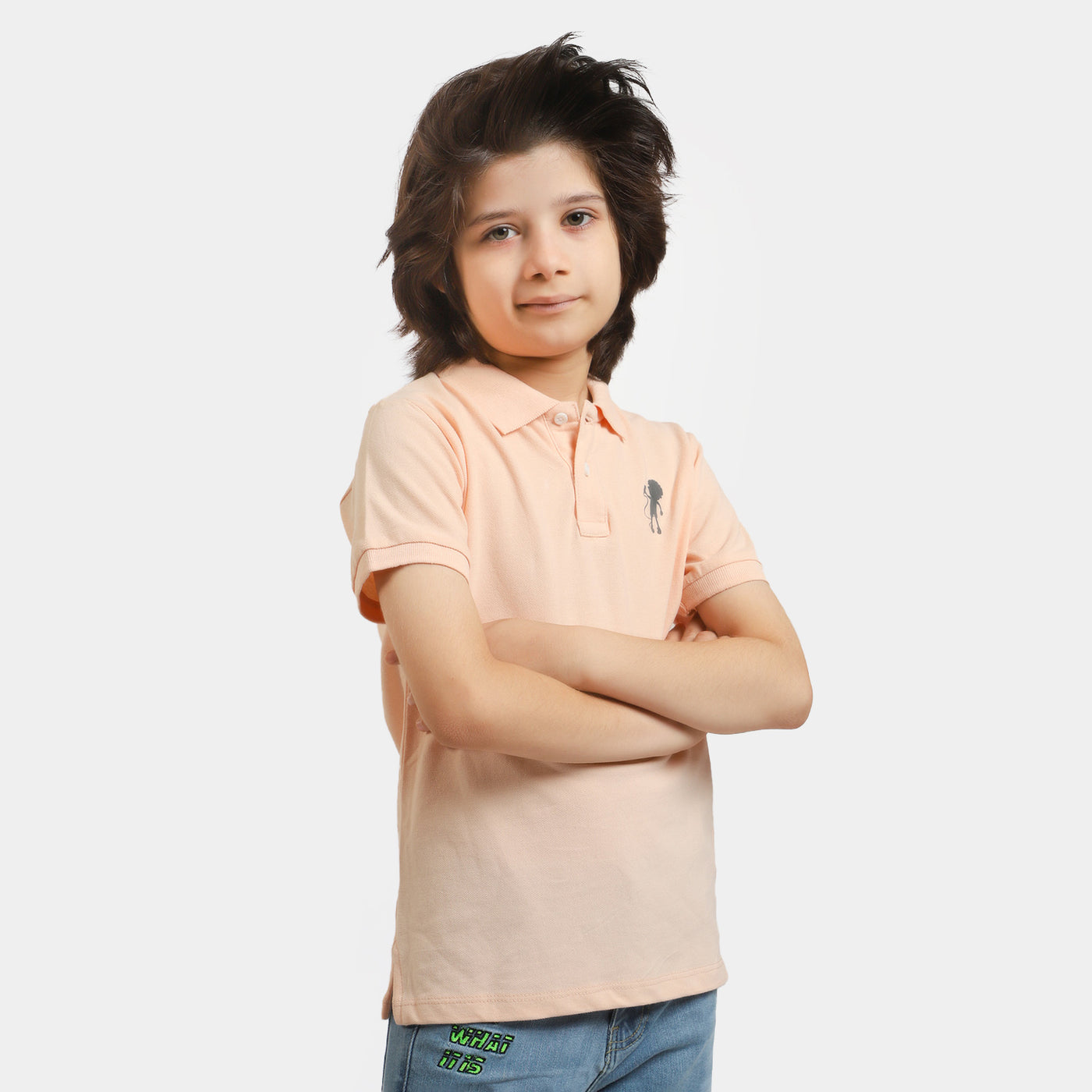 Boys Cotton Polo Basic T-Shirt - Scallop