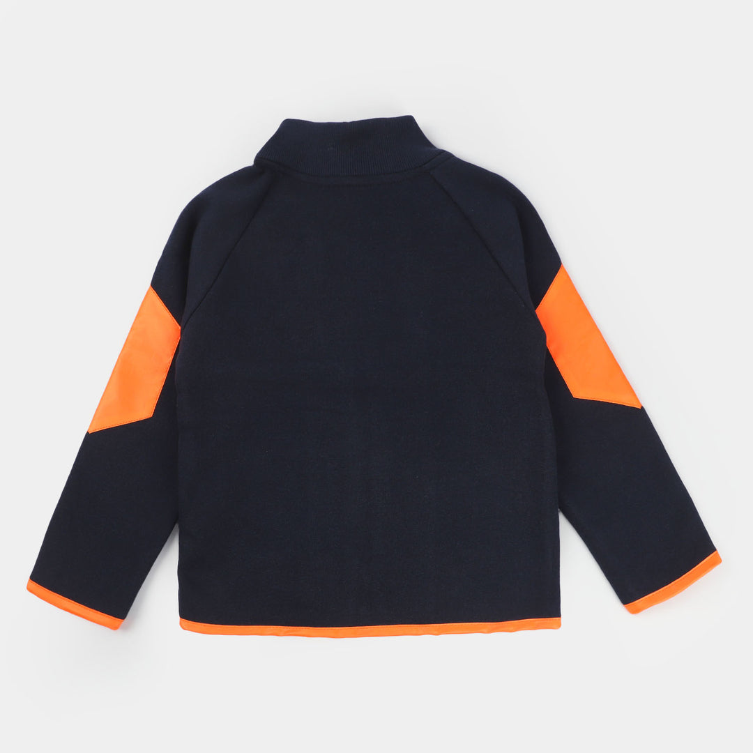 Boys Knitted Jacket Trekker-NAVY