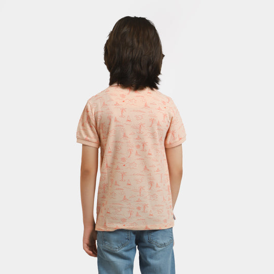 Boys Polo T-Shirt Beach Printed - Scallop