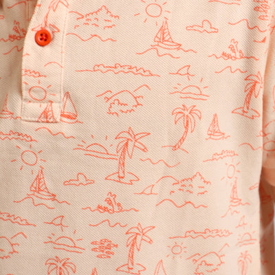 Boys Polo T-Shirt Beach Printed - Scallop