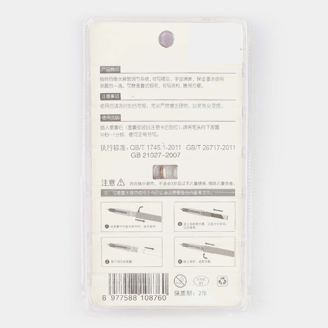 Fancy Fountain Ink Pen With Plastic Case