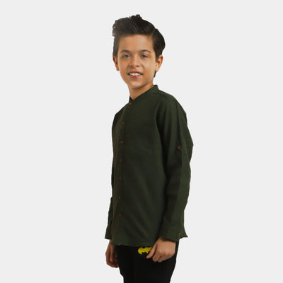 Boys Casual Shirt Rifle Green - Green