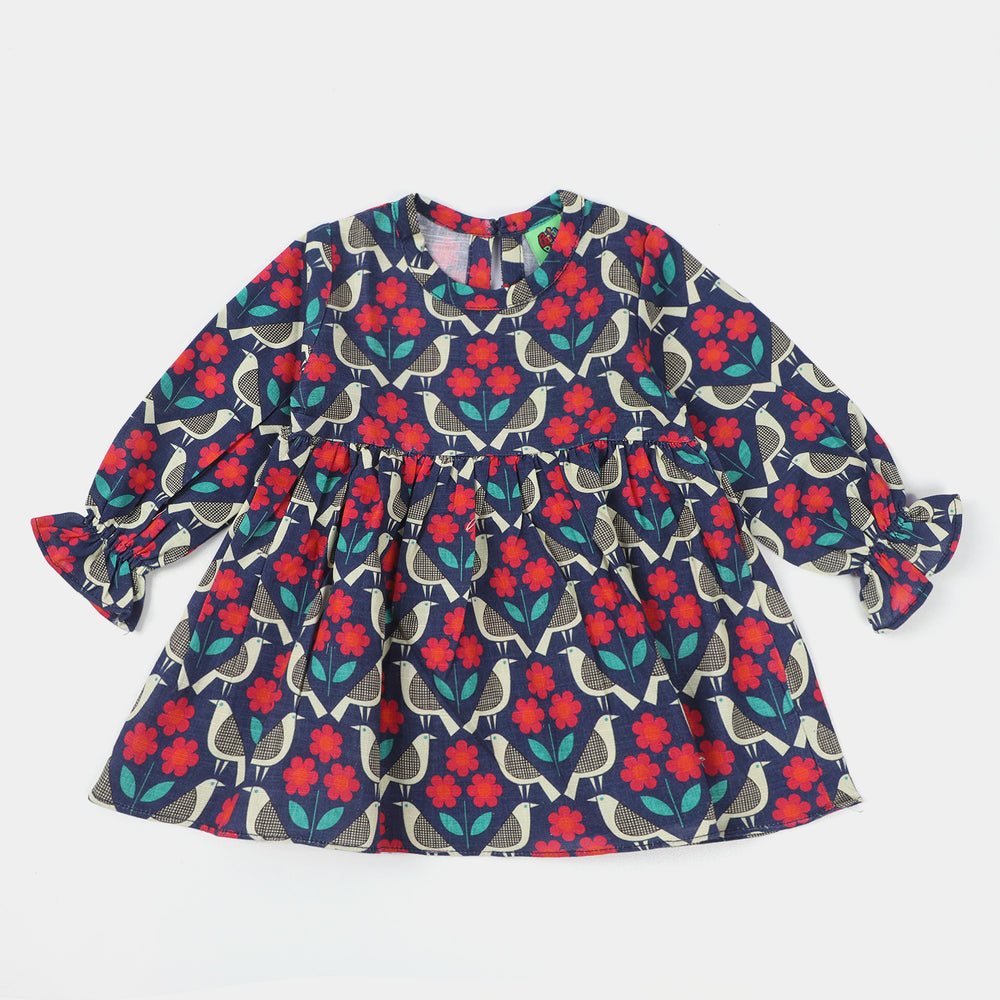 Infant Girls khaddar  2Pc Suit Flower-Multi