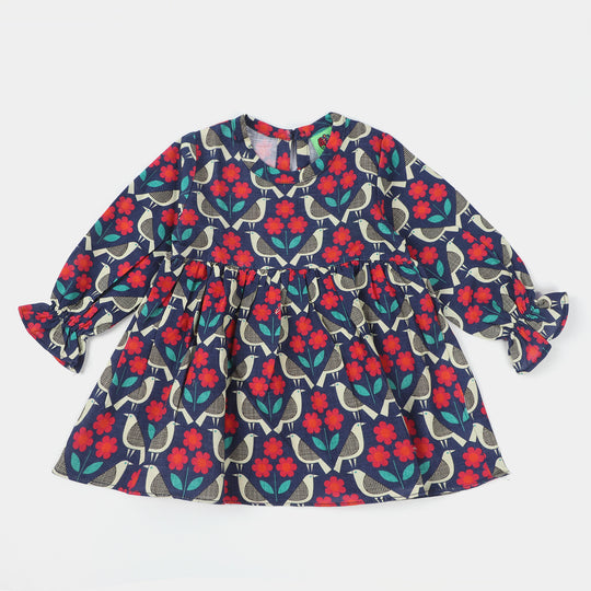 Infant Girls khaddar  2Pc Suit Flower-Multi