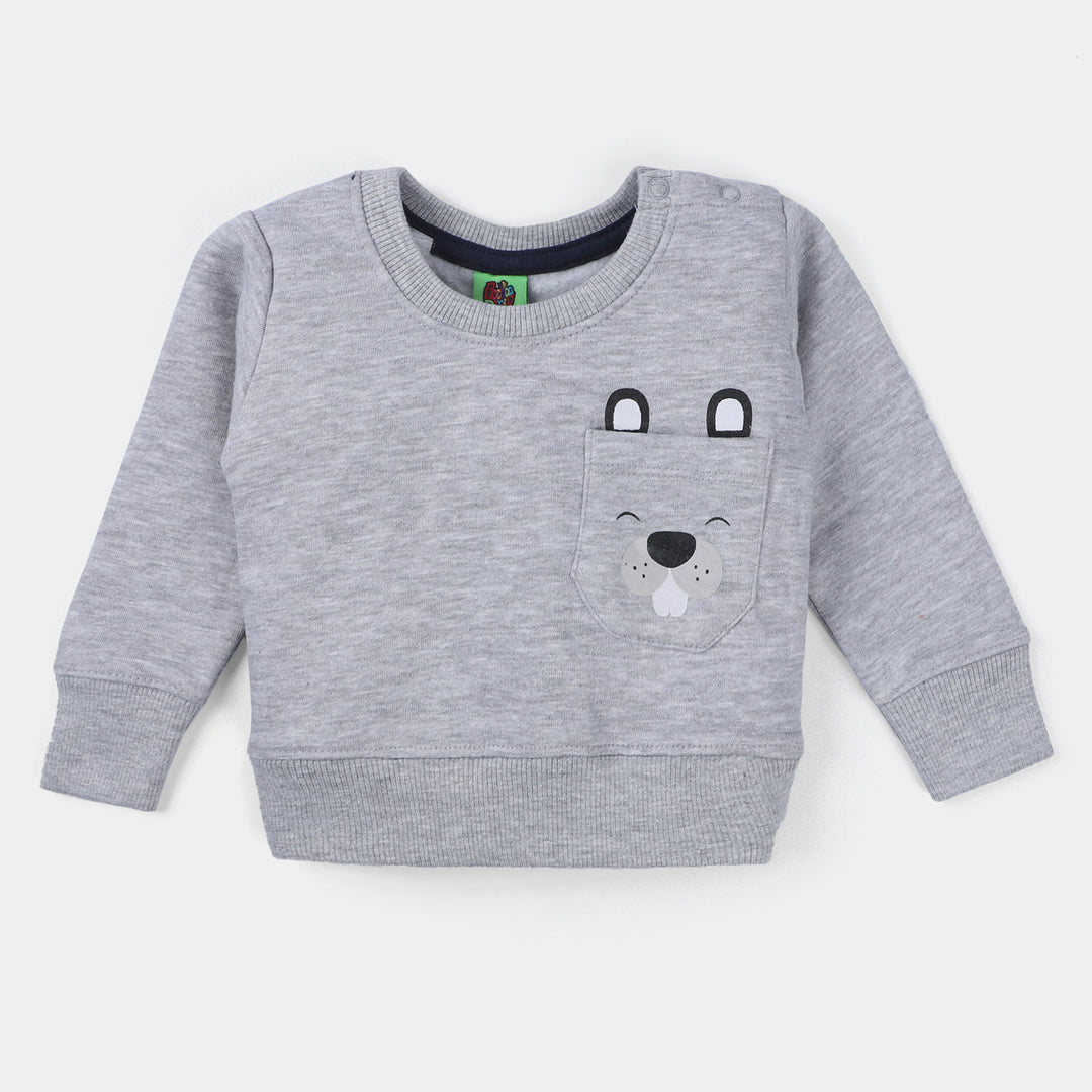 Infant Boys Fleece Sweatshirt Squirrel-GREY