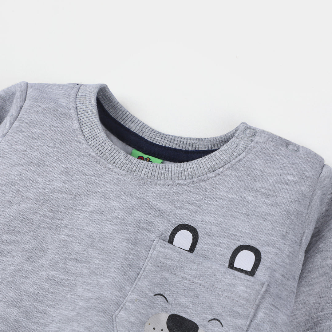 Infant Boys Fleece Sweatshirt Squirrel-GREY