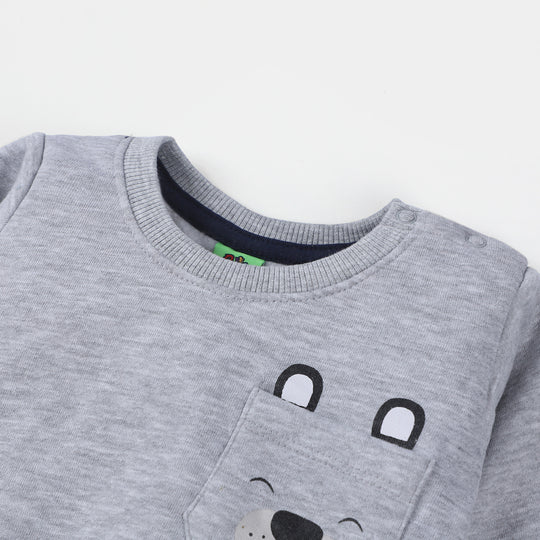 Infant Boys Fleece Sweatshirt Squirrel-GREY