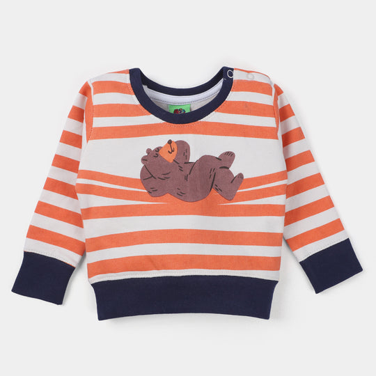 Infant Boys Sweatshirt Bear Sleep-White