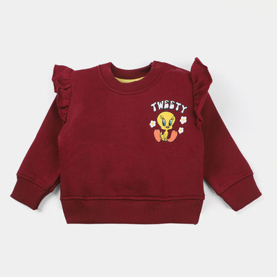 Infants Girls Fleece Sweatshirt Character-MAROON