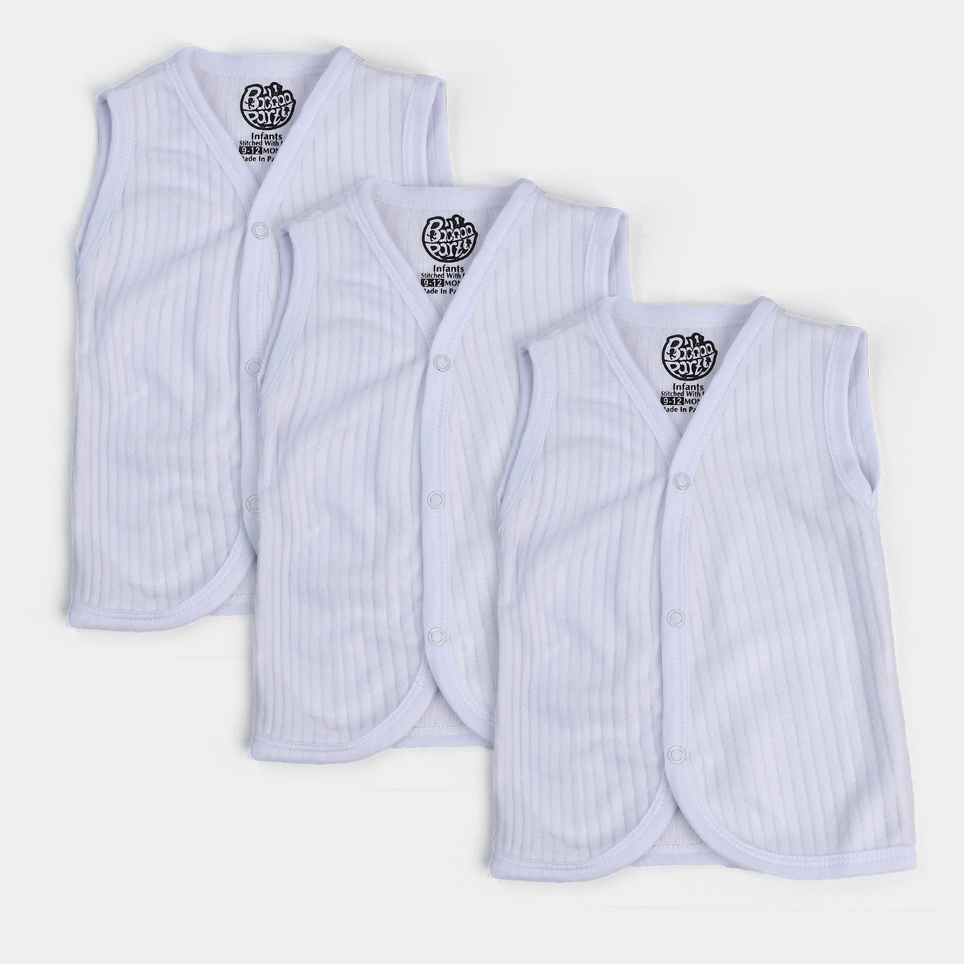 Infant Pack of 3 Unisex Warm Vest - White