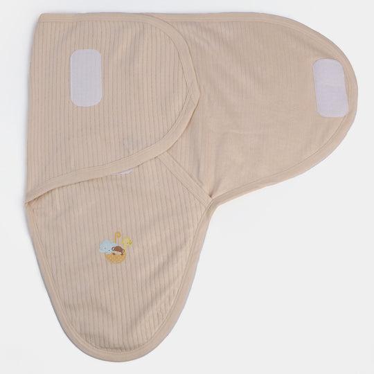 Baby Warm Swaddle With Cap | Light Brown