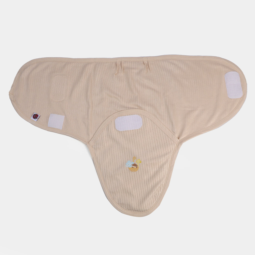 Baby Warm Swaddle With Cap | Light Brown