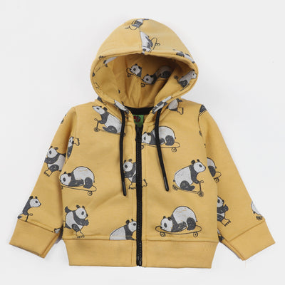 Infant Boys Fleece Knitted Jacket CHARACTER -Yellow