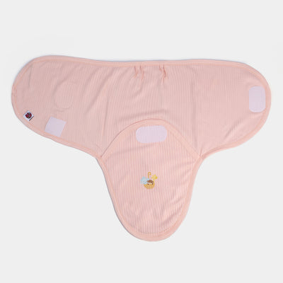 Baby Warm Swaddle With Cap | Peach