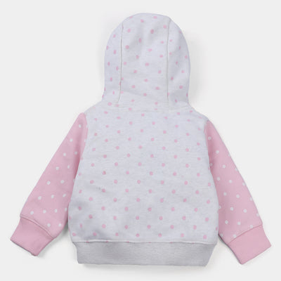 Infant Girls Fleece Knitted Jacket -Off White