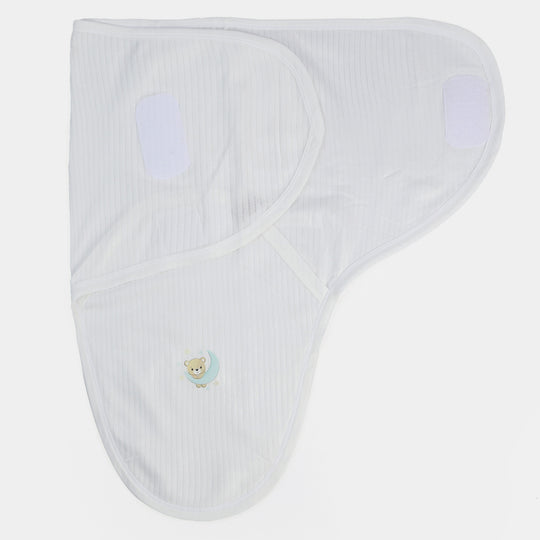 Baby Warm Swaddle With Cap | White