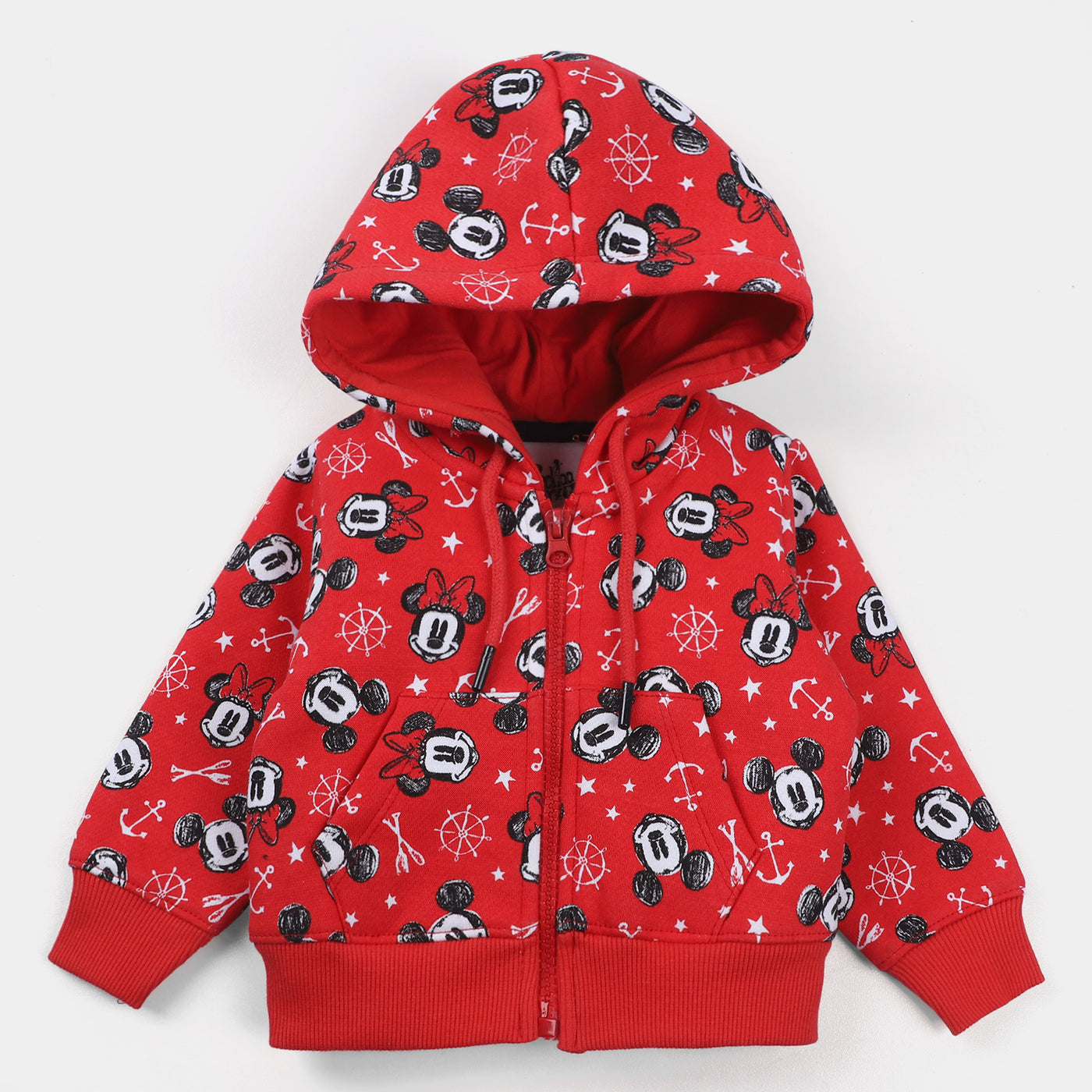 Infant Girls Fleece Knitted Jacket CHARACTER All Over-F.Scarlet