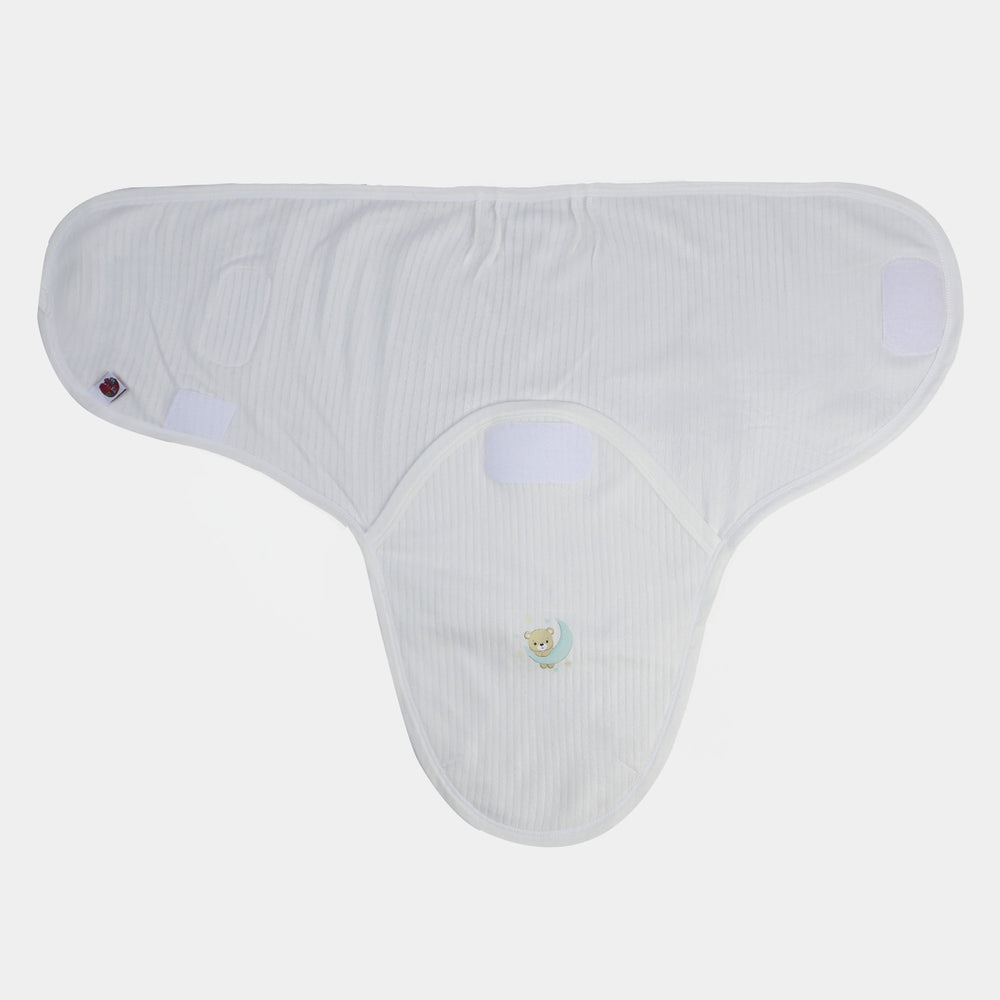 Baby Warm Swaddle With Cap | White
