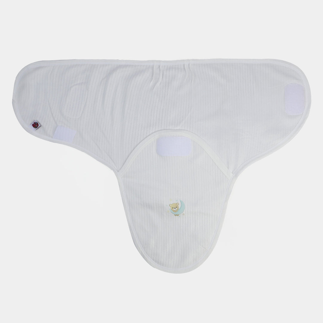 Baby Warm Swaddle With Cap | White