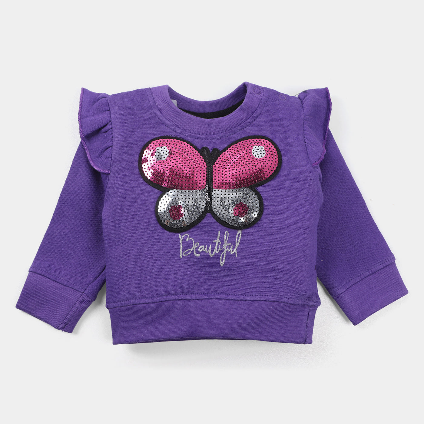 Infants Girls Fleece Sweatshirt Beautiful-D.Lavender