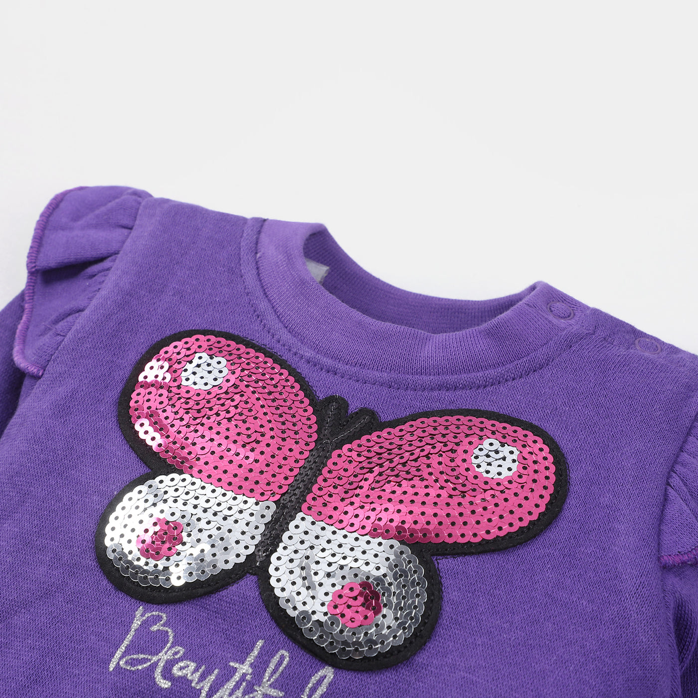 Infants Girls Fleece Sweatshirt Beautiful-D.Lavender