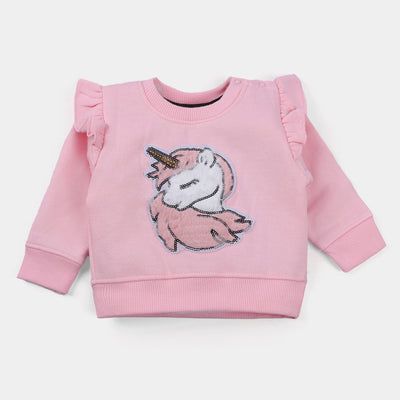 Infants Girls Fleece Sweatshirt Character-Candy Pink