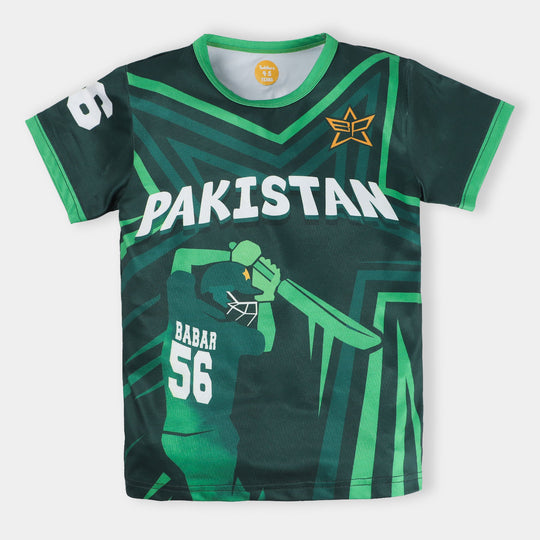 Unisex Micro Fiber Cricket T-Shirt Babar Azam-Green