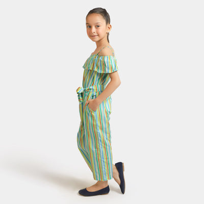 Girls Cotton Lining Jumpsuit - Multi