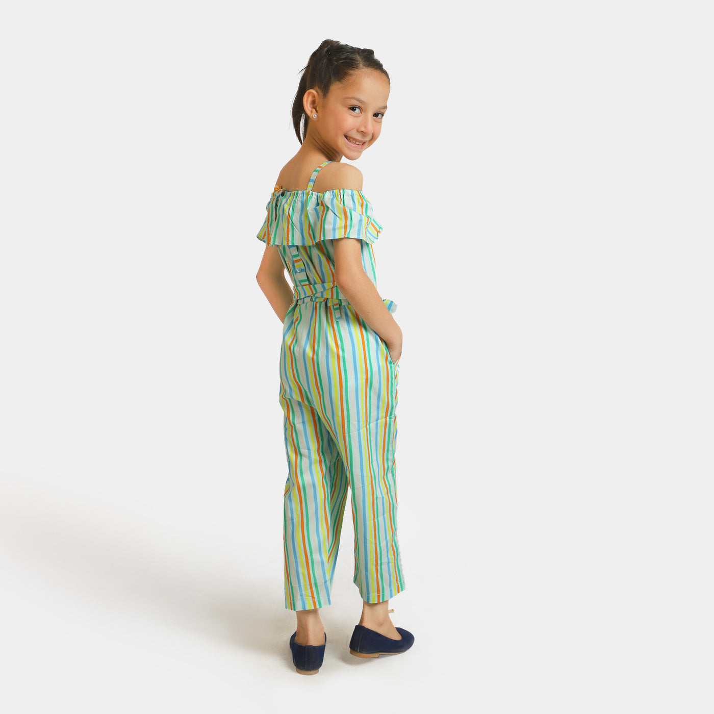 Girls Cotton Lining Jumpsuit - Multi