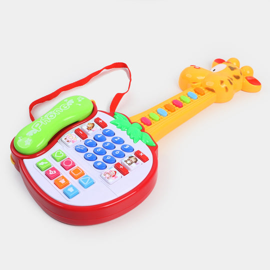 Guitar giraffe educational letters words and animal sounds