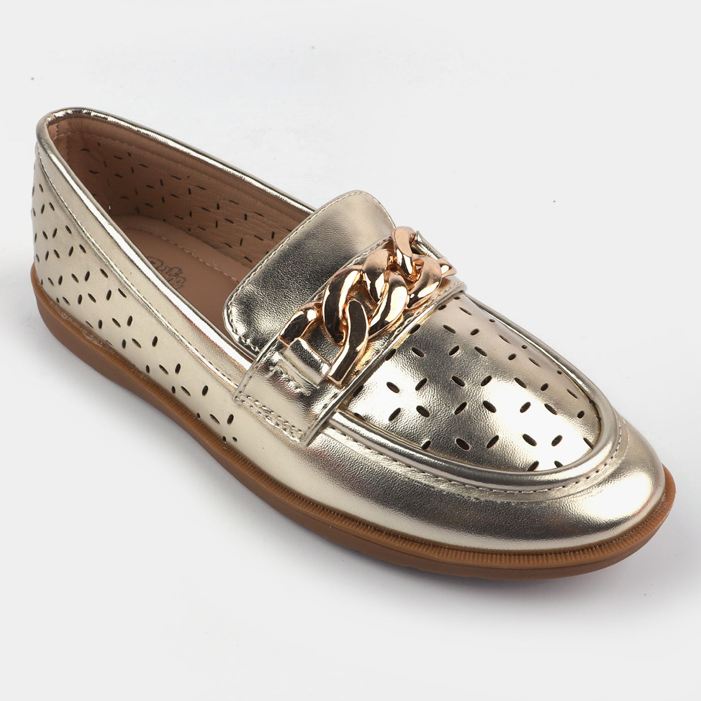 Girls Loafers 693-2-Gold