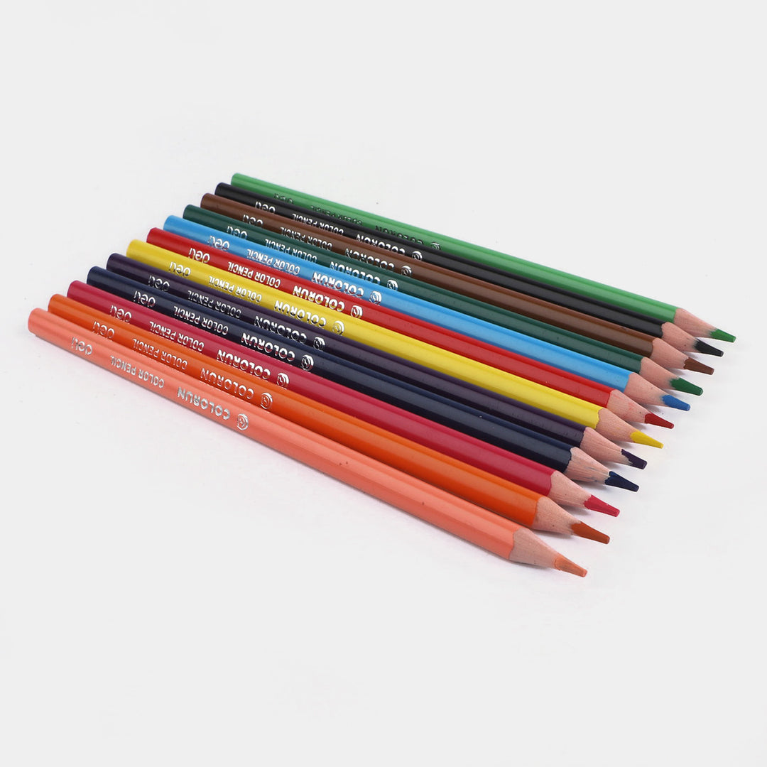 Colour Pencil Plastic 12Pcs For kids