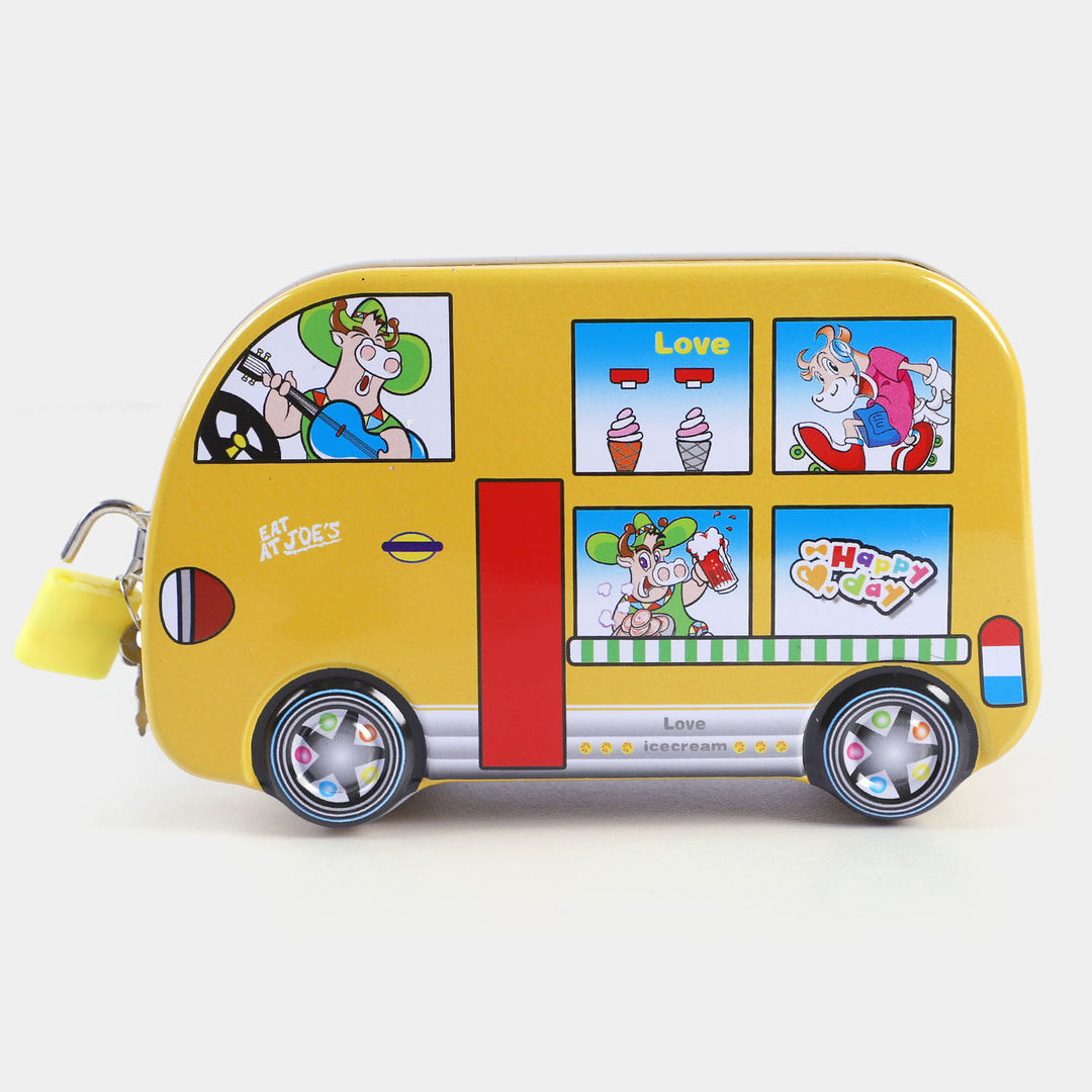 Metal Coin/Money With Lock Box For Kids