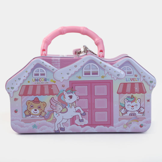 Metal Coin/Money With Lock Box For Kids