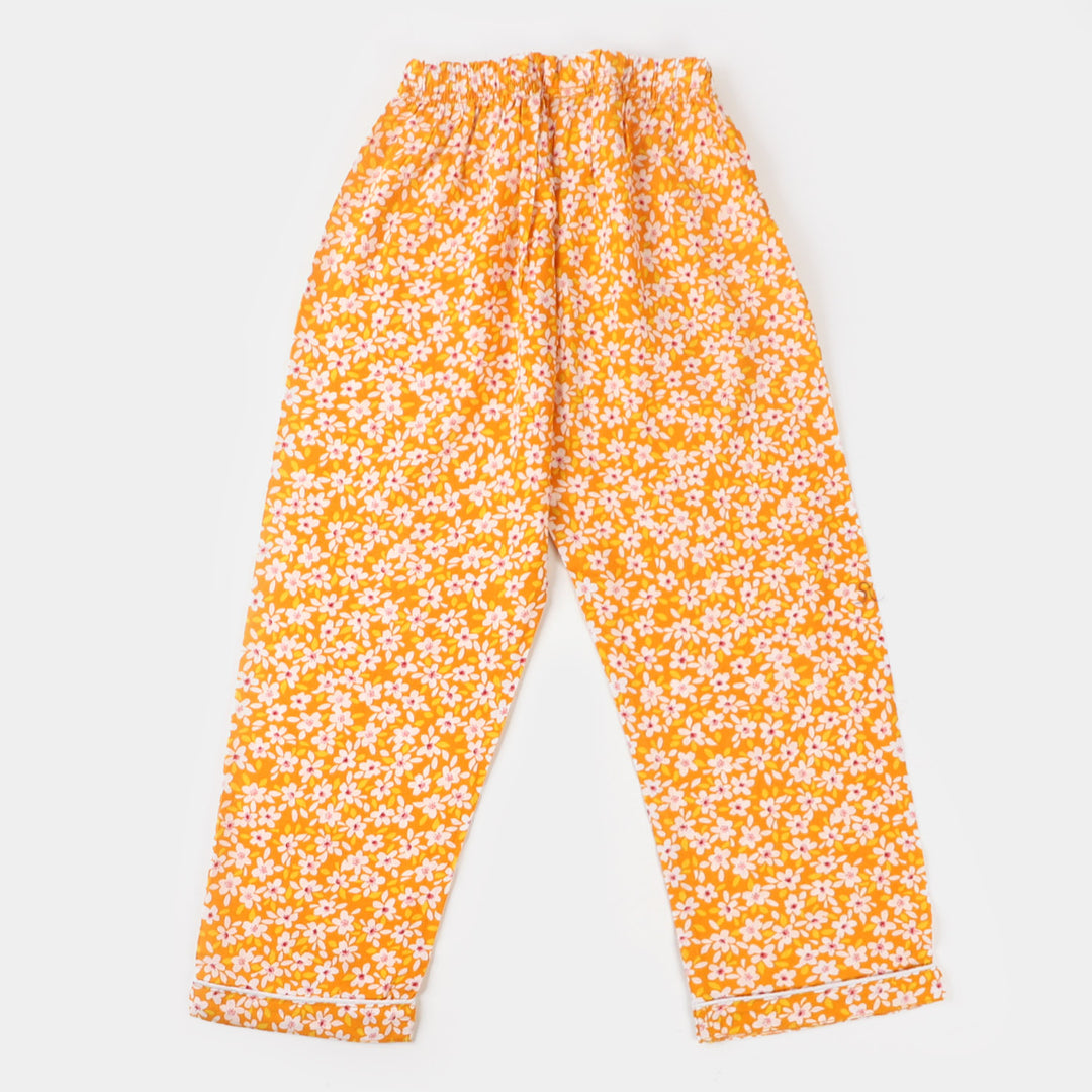 Girls Woven Night Suit Flowers - Citrus