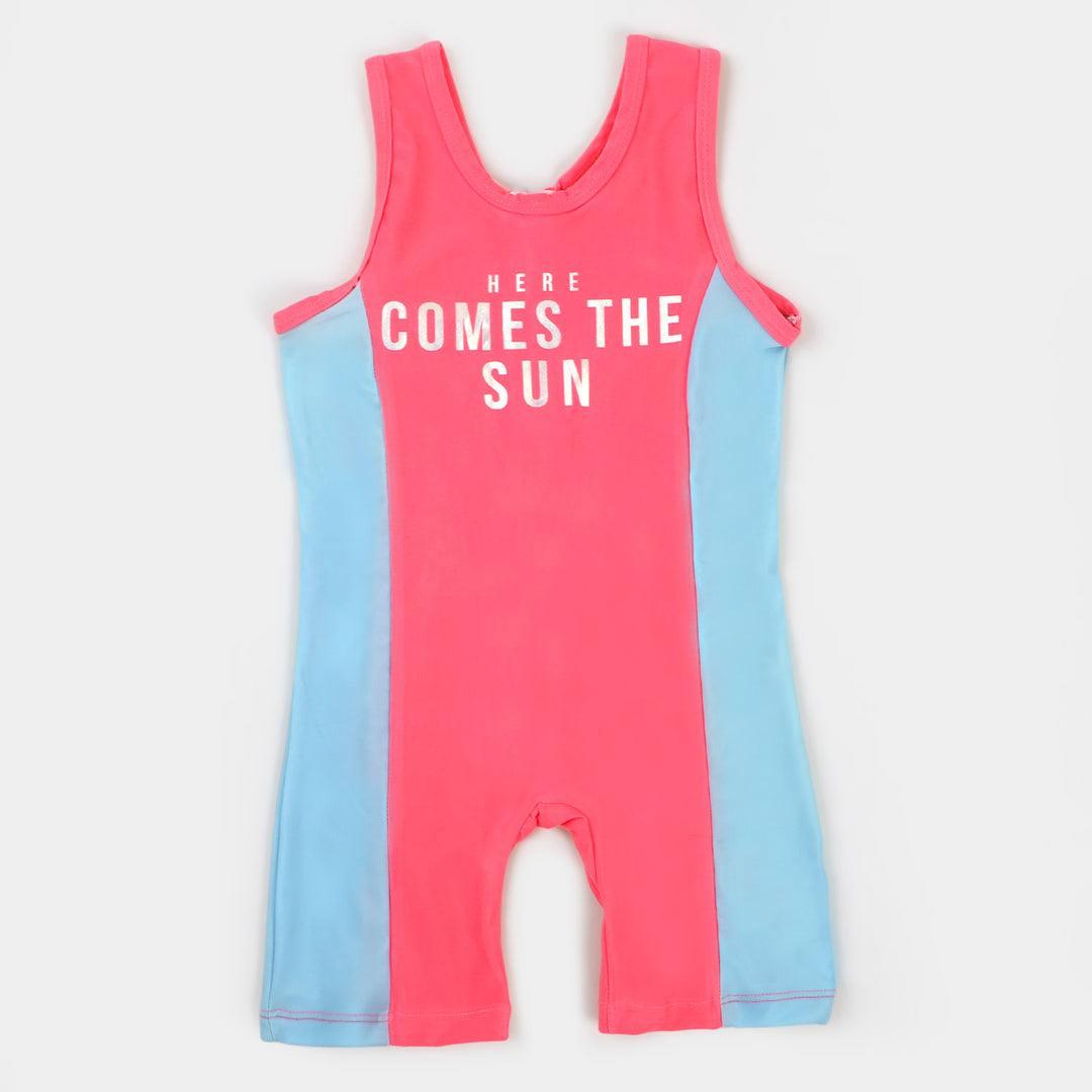 Girls Swimming Suit Here Comes Sun - Pink