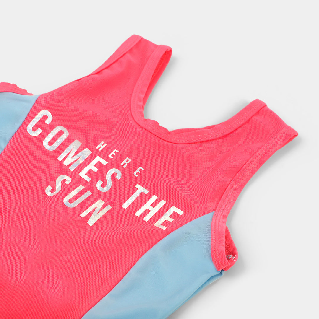 Girls Swimming Suit Here Comes Sun - Pink