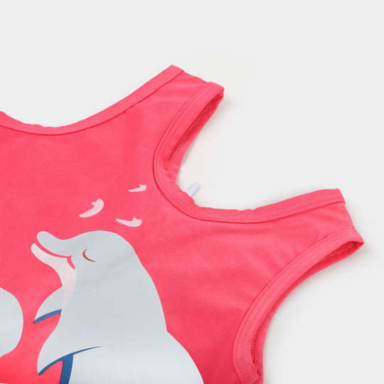 Girls Swimming Suit Dolphin - Pink